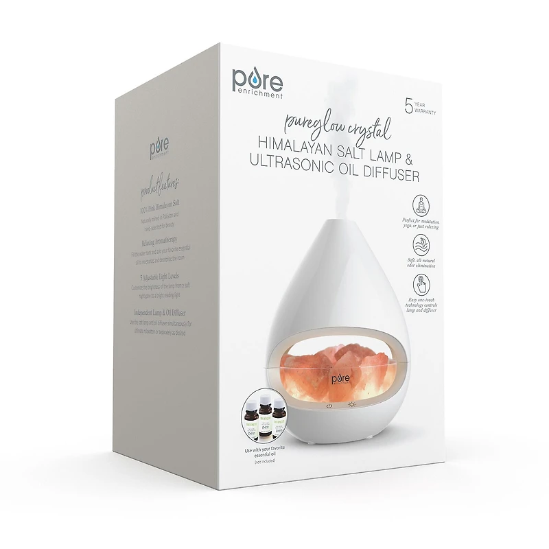 Pure Enrichment Pureglow Crystal Salt Lamp Oil Diffuser