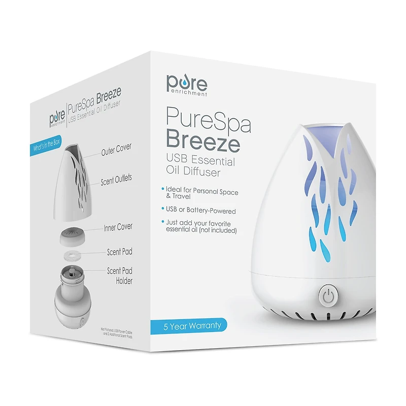 Pure Enrichment Purespa Breeze Usb Oil Diffuser