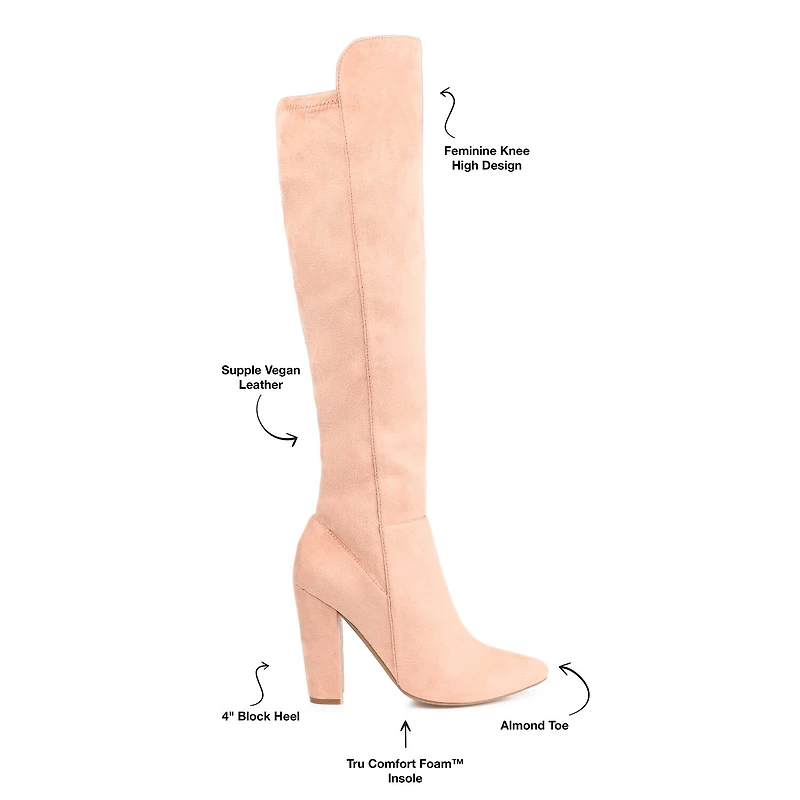Journee Collection Womens Dominga Wide Calf Block Heel Riding Boots