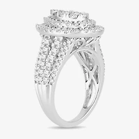 Signature By Modern Bride Womens 2 CT. T.W. Natural White Diamond 10K Gold Pear Side Stone Halo Engagement Ring