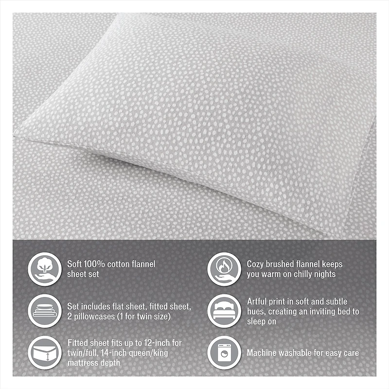 True North By Sleep Philosophy Cozy Flannel Cotton Sheet Set