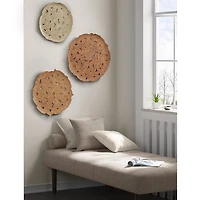 Madison Park Rosalie Textured Feather Metal Disc 3-pc. Wall Art Set