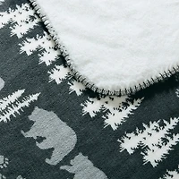 Coleman Oversized Reversible Micro-Mink & Faux Fur Washable Midweight Throw