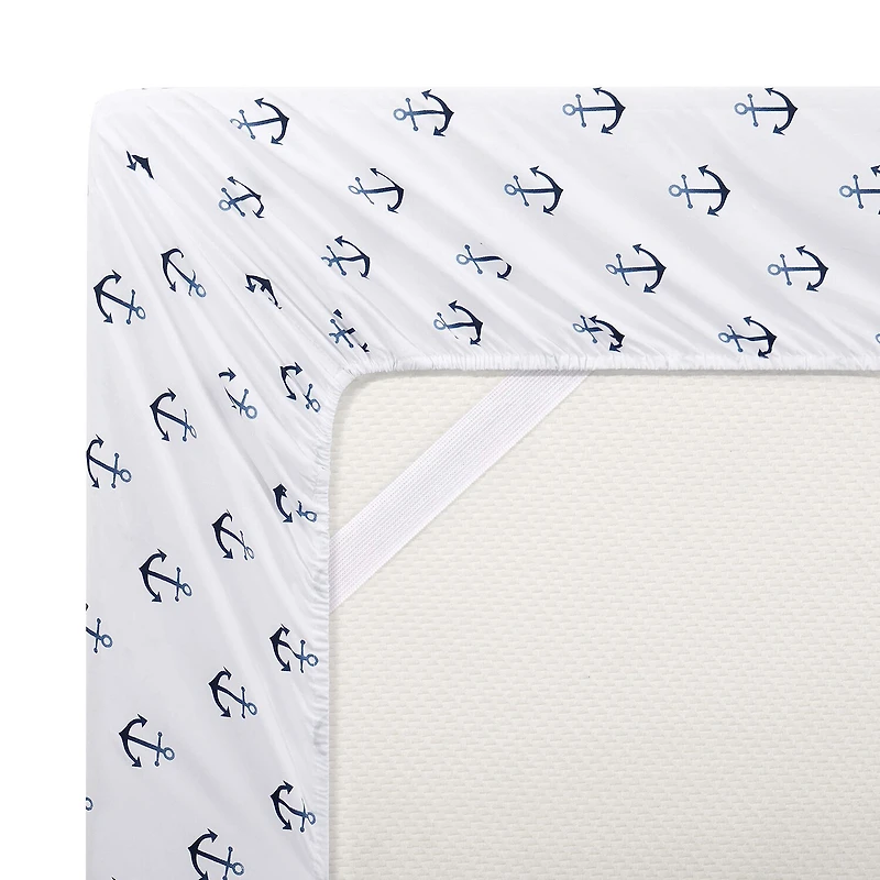 Sweet Home Collection™ Ship Anchor Microfiber Wrinkle Resistant Kids Sheet Set