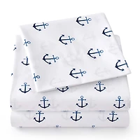 Sweet Home Collection™ Ship Anchor Microfiber Wrinkle Resistant Kids Sheet Set