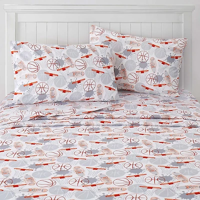 Sweet Home Collection™ Basketball Microfiber Wrinkle Resistant Kids Sheet Set