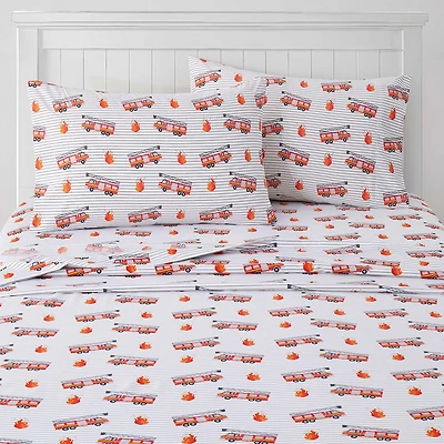 Sweet Home Collection™ Fire Trucks Microfiber Wrinkle Resistant Kids Sheet Set