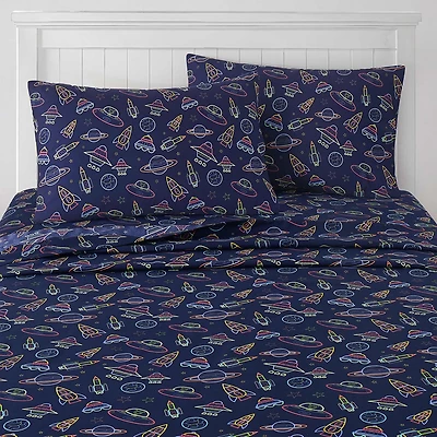 Sweet Home Collection™ Neon Space Microfiber Wrinkle Resistant Kids Sheet Set