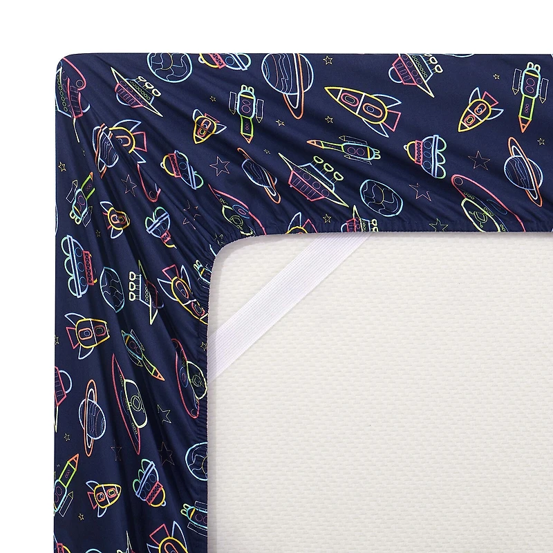 Sweet Home Collection™ Neon Space Microfiber Wrinkle Resistant Kids Sheet Set