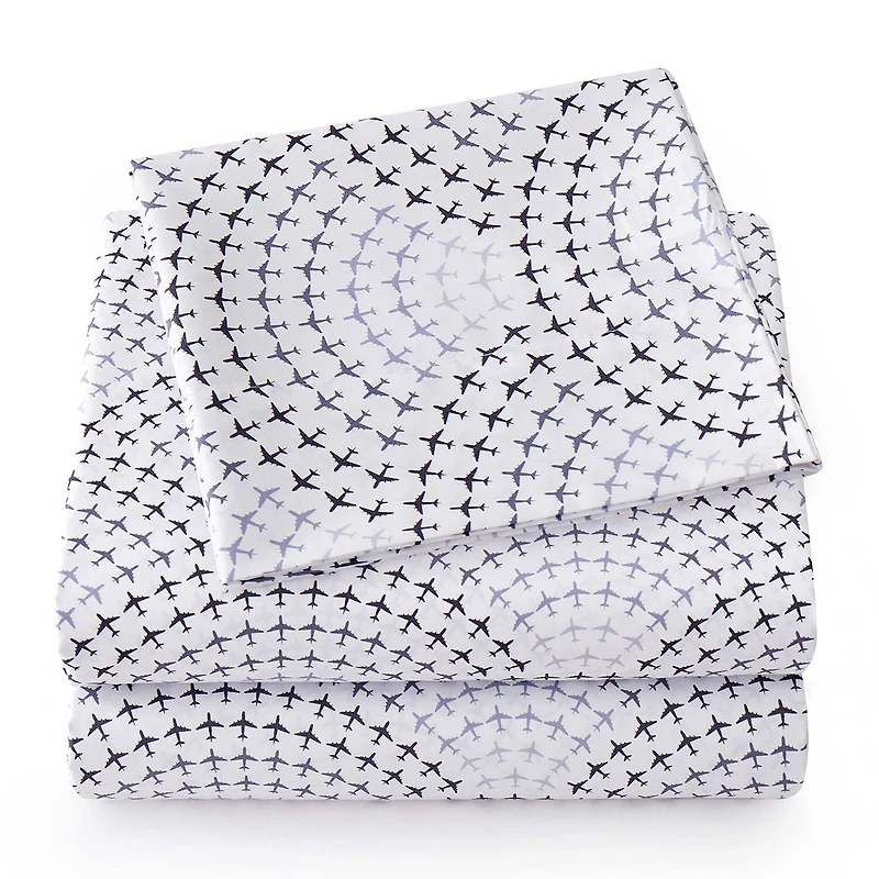 Sweet Home Collection™ Airplanes Microfiber Wrinkle Resistant Kids Sheet Set