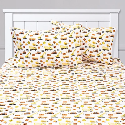 Sweet Home Collection™ Construction Microfiber Wrinkle Resistant Kids Sheet Set