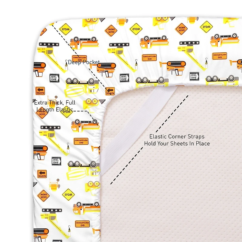 Sweet Home Collection™ Construction Microfiber Wrinkle Resistant Kids Sheet Set
