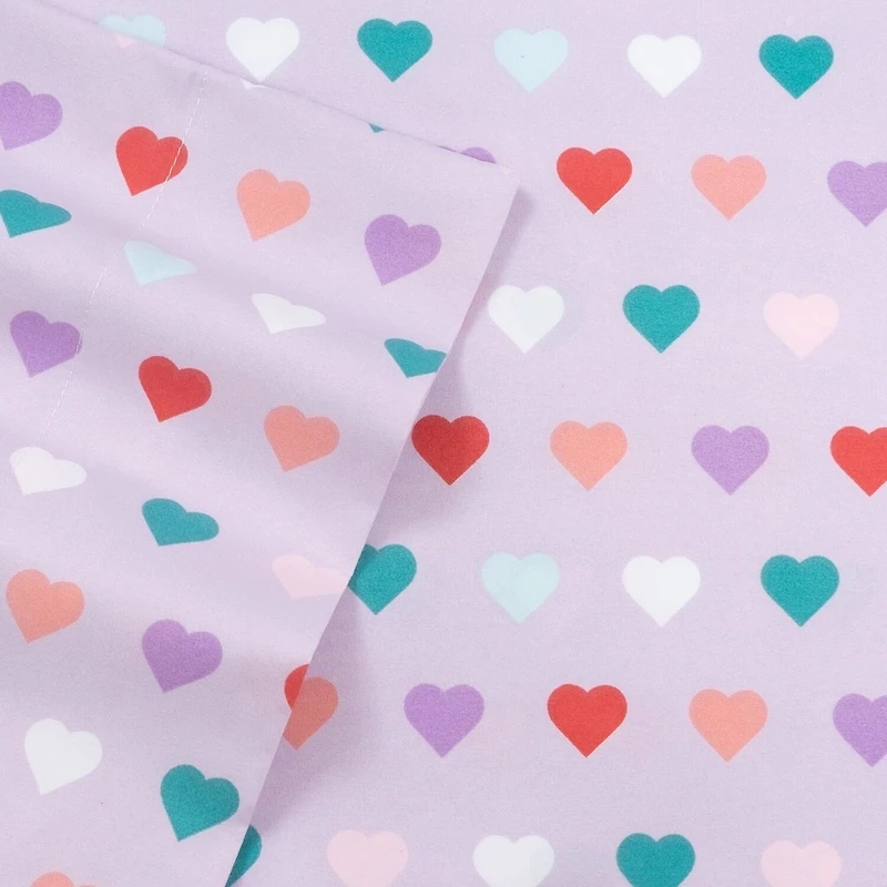 Sweet Home Collection™ Hearts Microfiber Wrinkle Resistant Kids Sheet Set