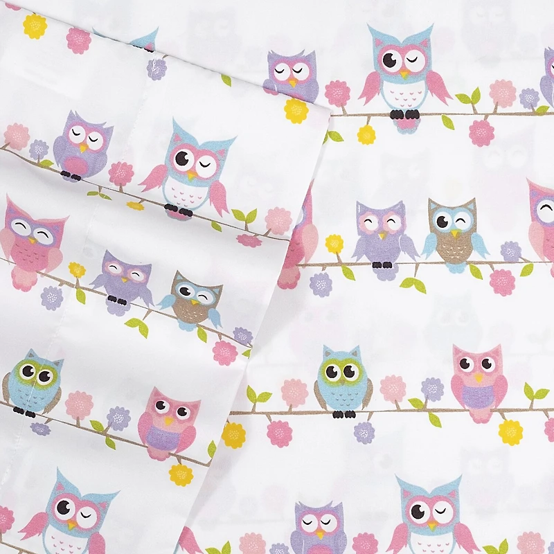 Sweet Home Collection™ Owls Microfiber Wrinkle Resistant Kids Sheet Set