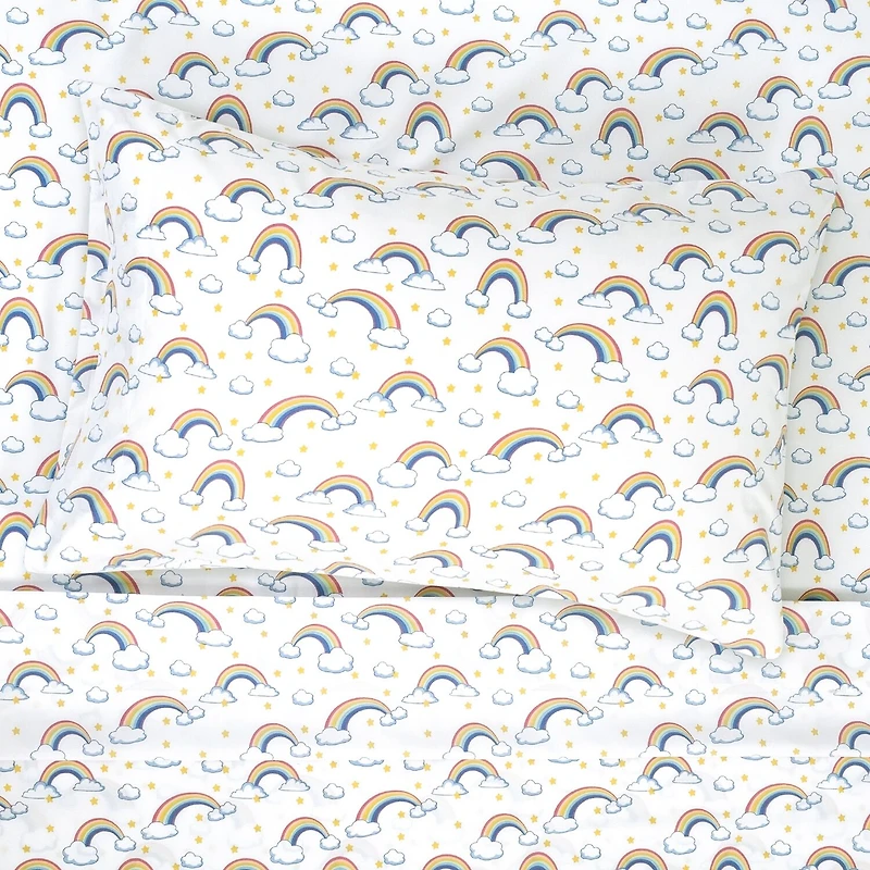 Sweet Home Collection™ Rainbows Microfiber Wrinkle Resistant Kids Sheet Set