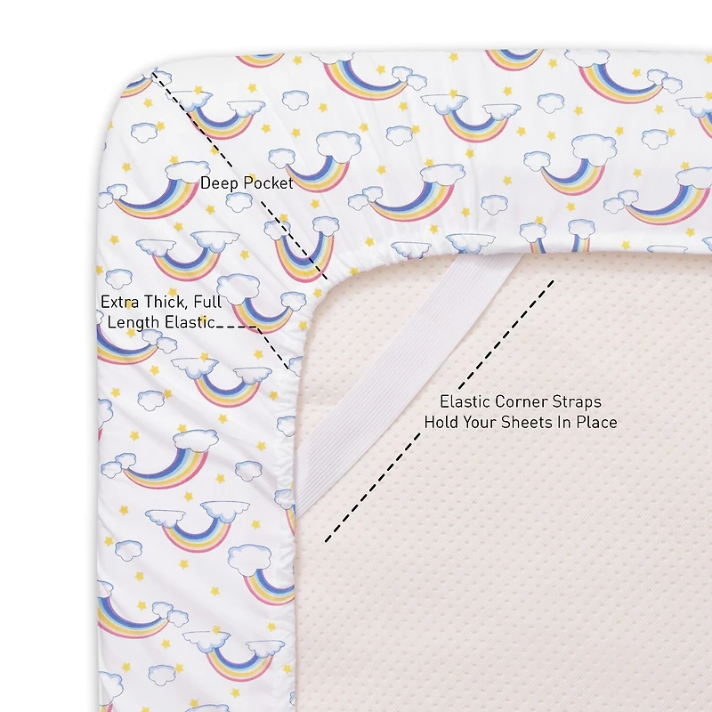 Sweet Home Collection™ Rainbows Microfiber Wrinkle Resistant Kids Sheet Set