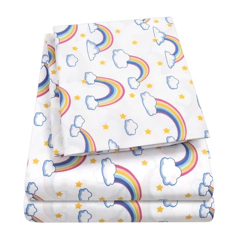Sweet Home Collection™ Rainbows Microfiber Wrinkle Resistant Kids Sheet Set
