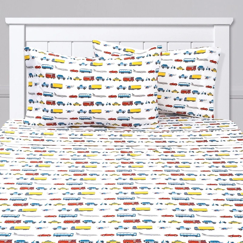 Sweet Home Collection™ Transportation Microfiber Wrinkle Resistant Kids Sheet Set