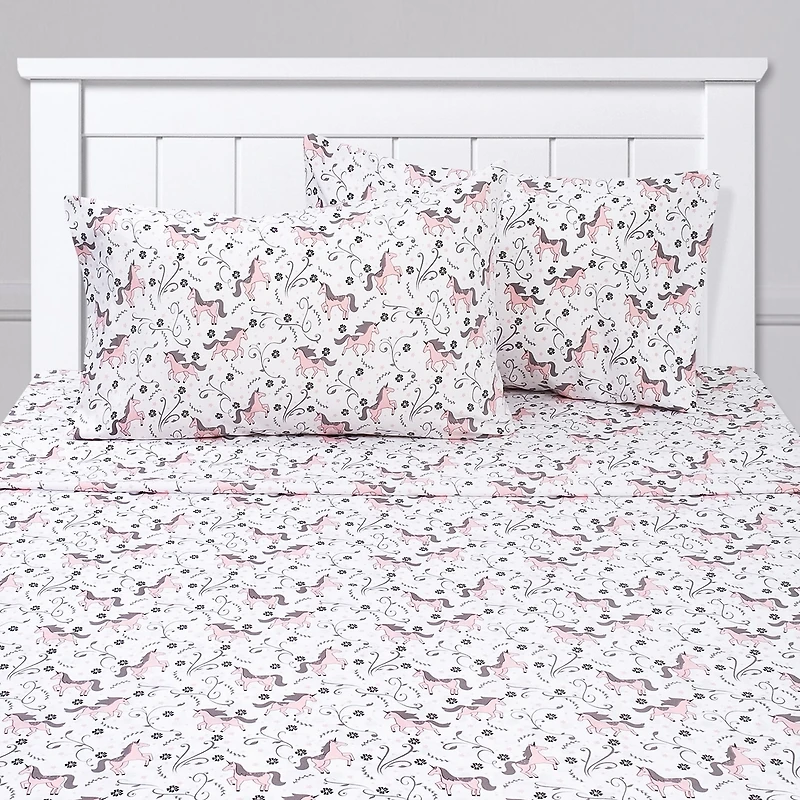 Sweet Home Collection™ Unicorns Microfiber Wrinkle Resistant Kids Sheet Set