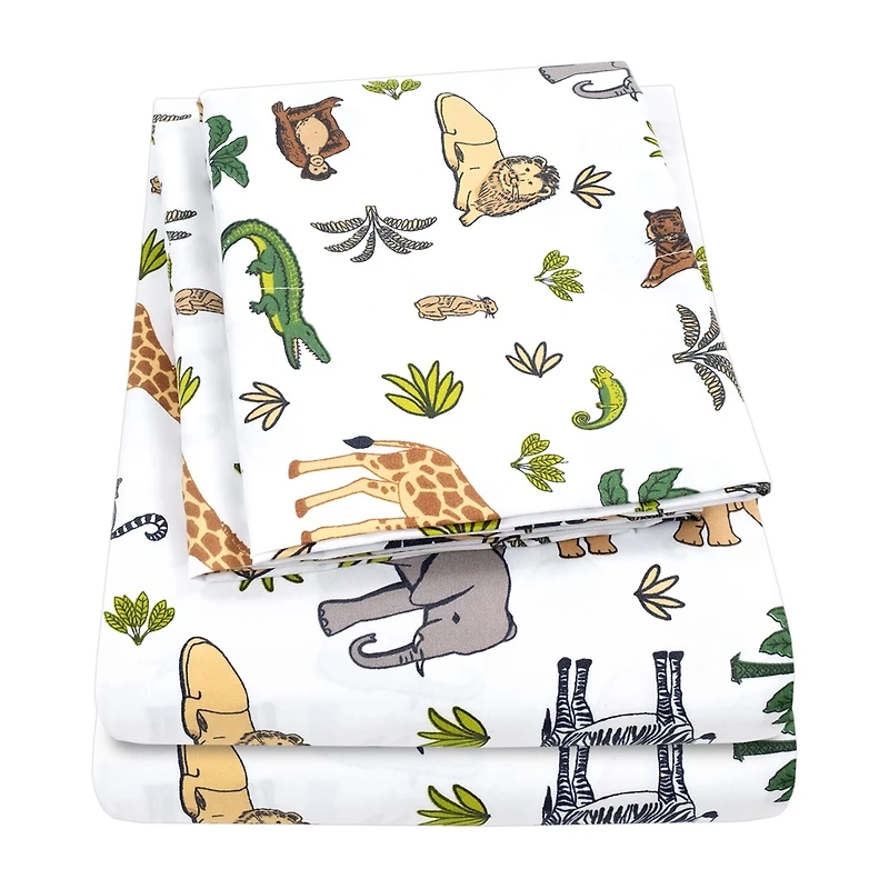 Sweet Home Collection™ Wild Animals Wrinkle Resistant Kids Sheet Set