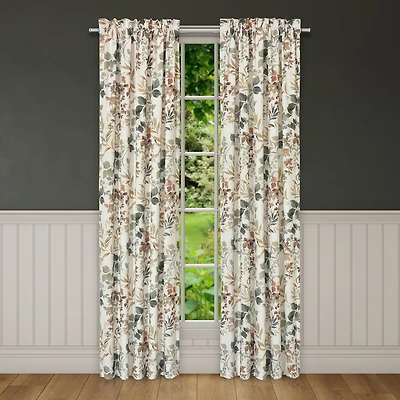 Royal Court Evergreen Rod Pocket Light-Filtering Set of 2 Curtain Panel