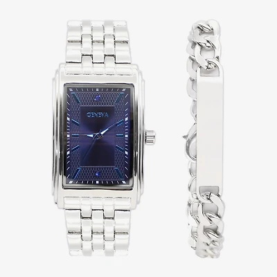 Geneva Mens Silver Tone Bracelet Watch Mac7146jc