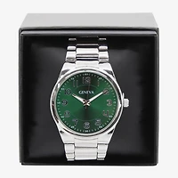 Geneva Mens Silver Tone Bracelet Watch Mac8176jc