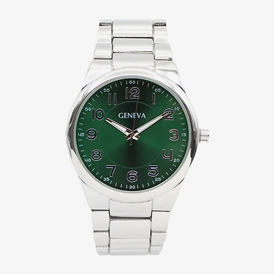 Geneva Mens Silver Tone Bracelet Watch Mac8176jc