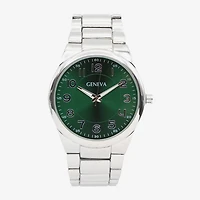 Geneva Mens Silver Tone Bracelet Watch Mac8176jc