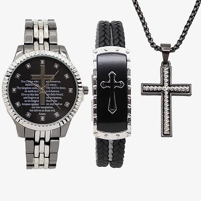 Mens Silver Tone 3-pc. Watch Boxed Set Mac7148jc