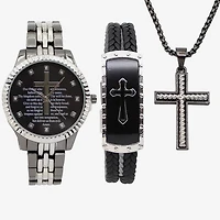 Mens Silver Tone 3-pc. Watch Boxed Set Mac7148jc