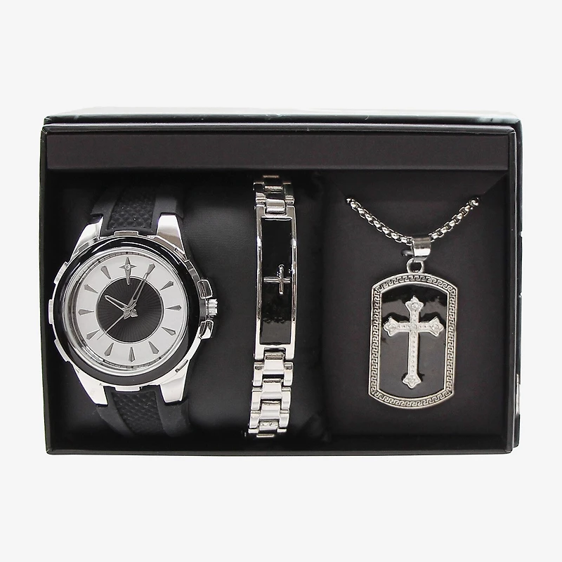 Mens Black 3-pc. Watch Boxed Set Mac7150jc