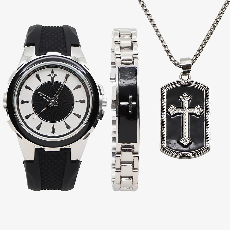 Mens Black 3-pc. Watch Boxed Set Mac7150jc