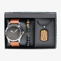 Mens Brown 3-pc. Watch Boxed Set Mac7153jc
