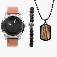 Mens Brown 3-pc. Watch Boxed Set Mac7153jc
