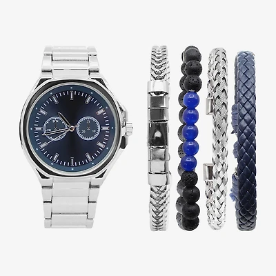 Mens Silver Tone 5-pc. Watch Boxed Set Mac7155jc