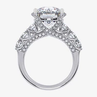 (G, Vs2-Si1) Womens 7 1/2 Ct. T.W. Lab Grown White Diamond 14K Gold Round Side Stone Engagement Ring