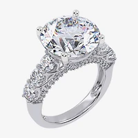 (G, Vs2-Si1) Womens 7 1/2 Ct. T.W. Lab Grown White Diamond 14K Gold Round Side Stone Engagement Ring