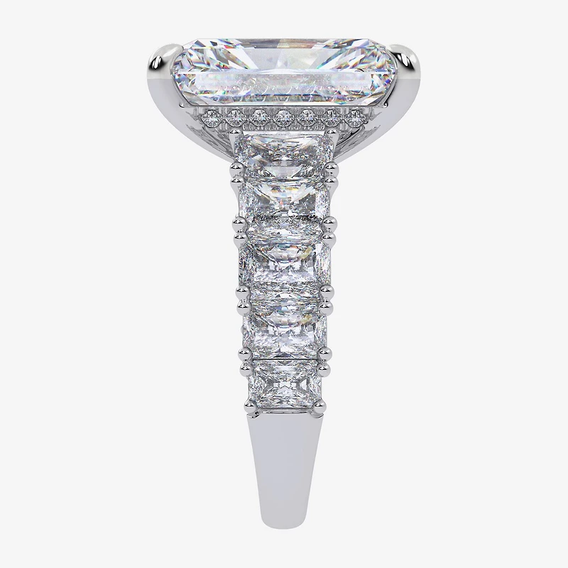 Signature By Modern Bride G/Vs2-Si1 Womens 8 1/4 Ct. T.W. Lab Grown White Diamond 14K Gold Side Stone Engagement Ring