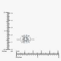 Signature By Modern Bride (F / Vs2) Womens 4 1/2 CT. T.W. Lab Grown White Diamond 14K Gold Round Side Stone Engagement Ring