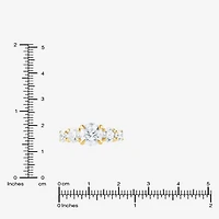 (F / Vs2) Womens 3 CT. T.W. Lab Grown White Diamond 14K Gold Round 5-Stone Engagement Ring
