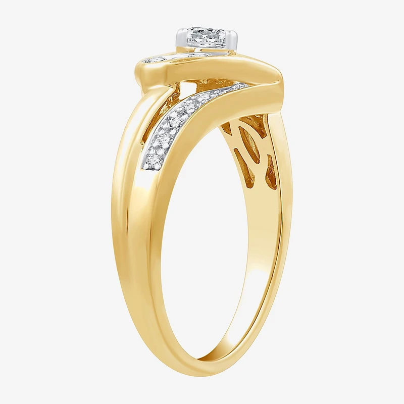 (H-I, I1) Womens 3/8 CT. T.W. Lab Grown White Diamond 14K Gold Over Silver Heart Engagement Ring