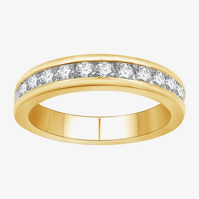 (H-I / I1) Womens 4MM 1/2 CT. T.W. Lab Grown White Diamond Sterling Silver Wedding Band