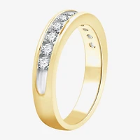 (H-I / I1) Womens 4MM 1/2 CT. T.W. Lab Grown White Diamond Sterling Silver Wedding Band