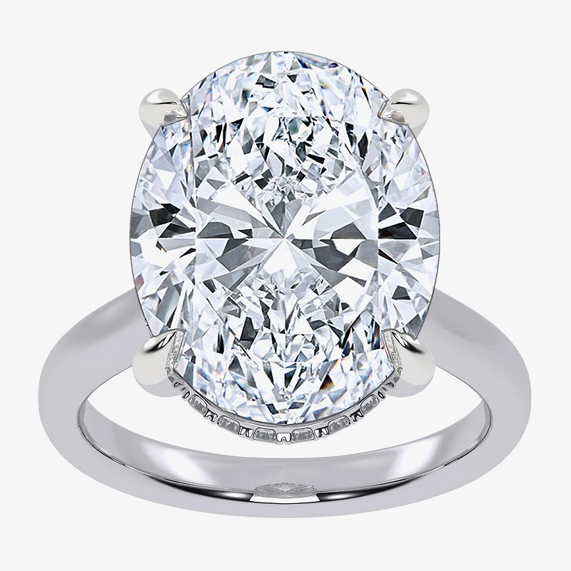 Signature By Modern Bride (G/Vs2-Si1) Womens 8 1/4 Ct. T.W. Lab Grown White Diamond 14K Gold Oval Solitaire Engagement Ring
