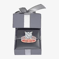 (G-H / Si1-Si2) Womens 4 CT. T.W. Lab Grown White Diamond 14K Gold Side Stone Bridal Set