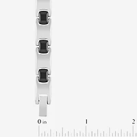 Mens Tungsten Solid Round 9 Inch Link Bracelet
