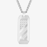 Mens Stainless Steel Rectangular Pendant