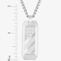 Mens Stainless Steel Rectangular Pendant