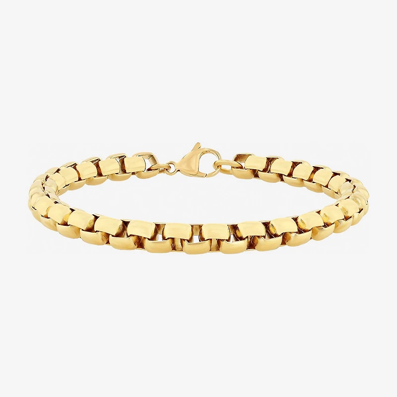 Mens Stainless Steel Solid 8 1/2 Inch Link Bracelet